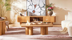 Lira Solid Oak Round Coffee Table 47"W