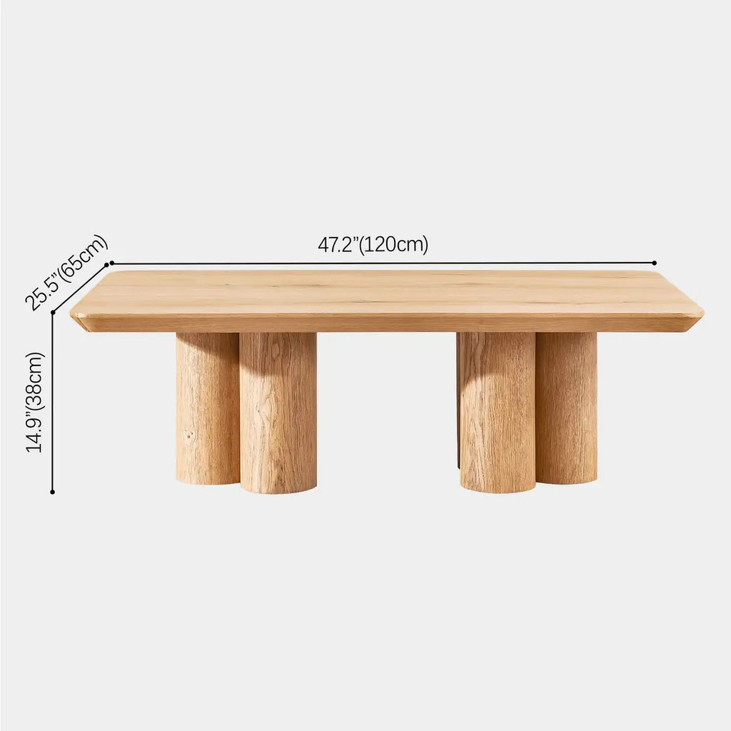 Lira Solid Oak Round Coffee Table 47"W