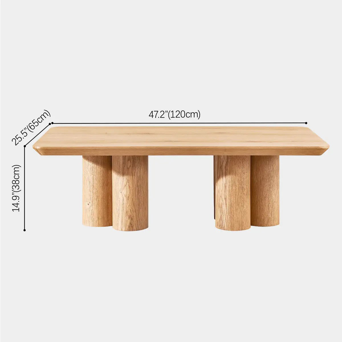 Lira Solid Oak Round Coffee Table 47"W