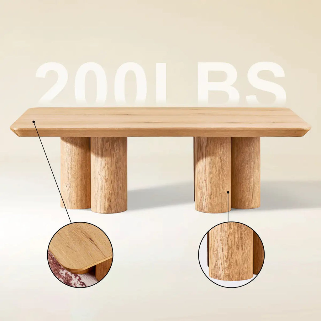 Lira Solid Oak Round Coffee Table 47"W