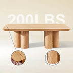 Lira Solid Oak Round Coffee Table 47"W