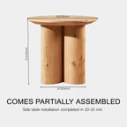 Lira Solid Oak Side Table 24"D