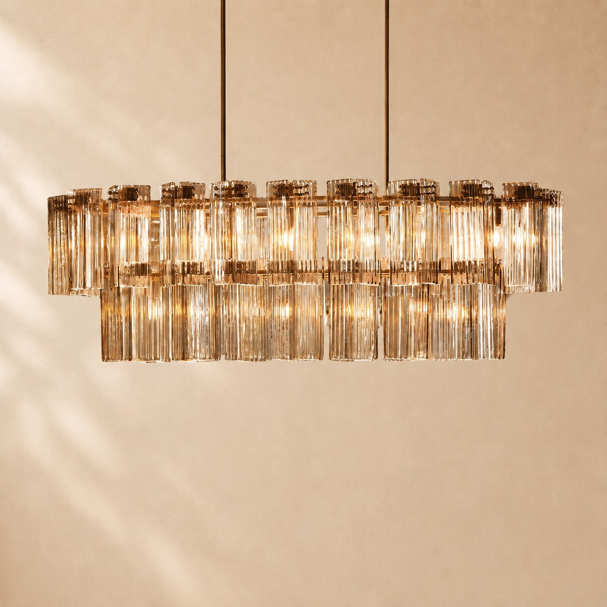 Norris Art Glass Linear Chandelier