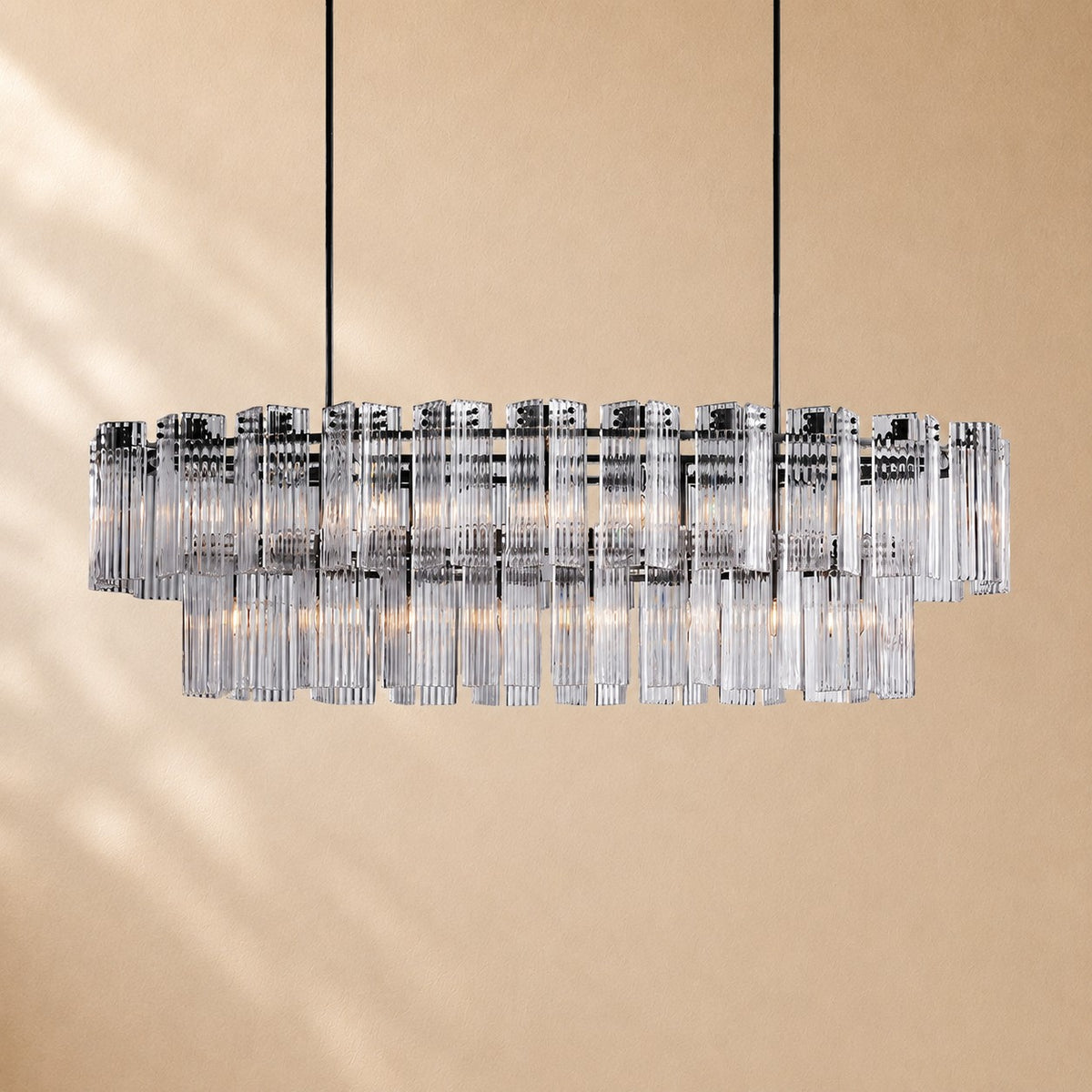 Norris Art Glass Linear Chandelier