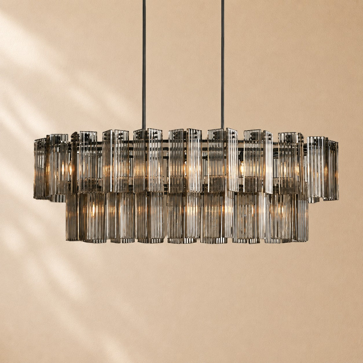 Norris Art Glass Linear Chandelier