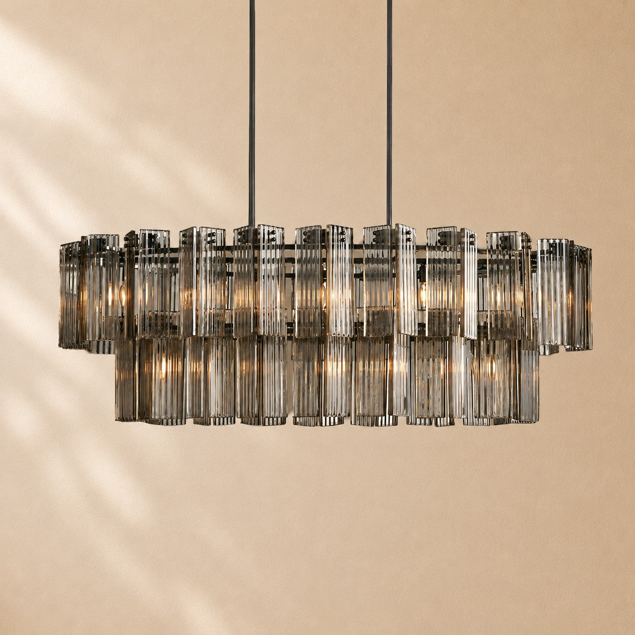 Norris Art Glass Linear Chandelier