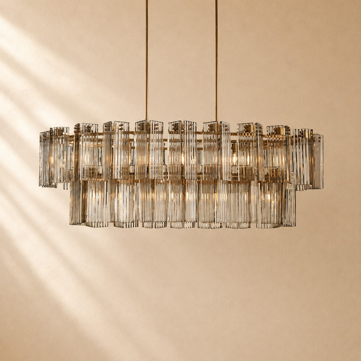 Norris Art Glass Linear Chandelier