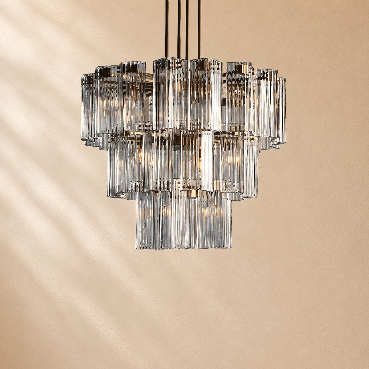 Norris Art Glass Round Chandelier 38"