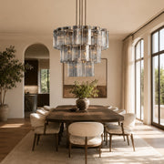 Norris Art Glass Round Chandelier 38"