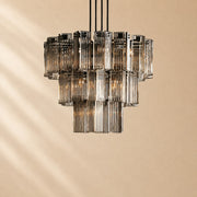 Norris Art Glass Round Chandelier 38"