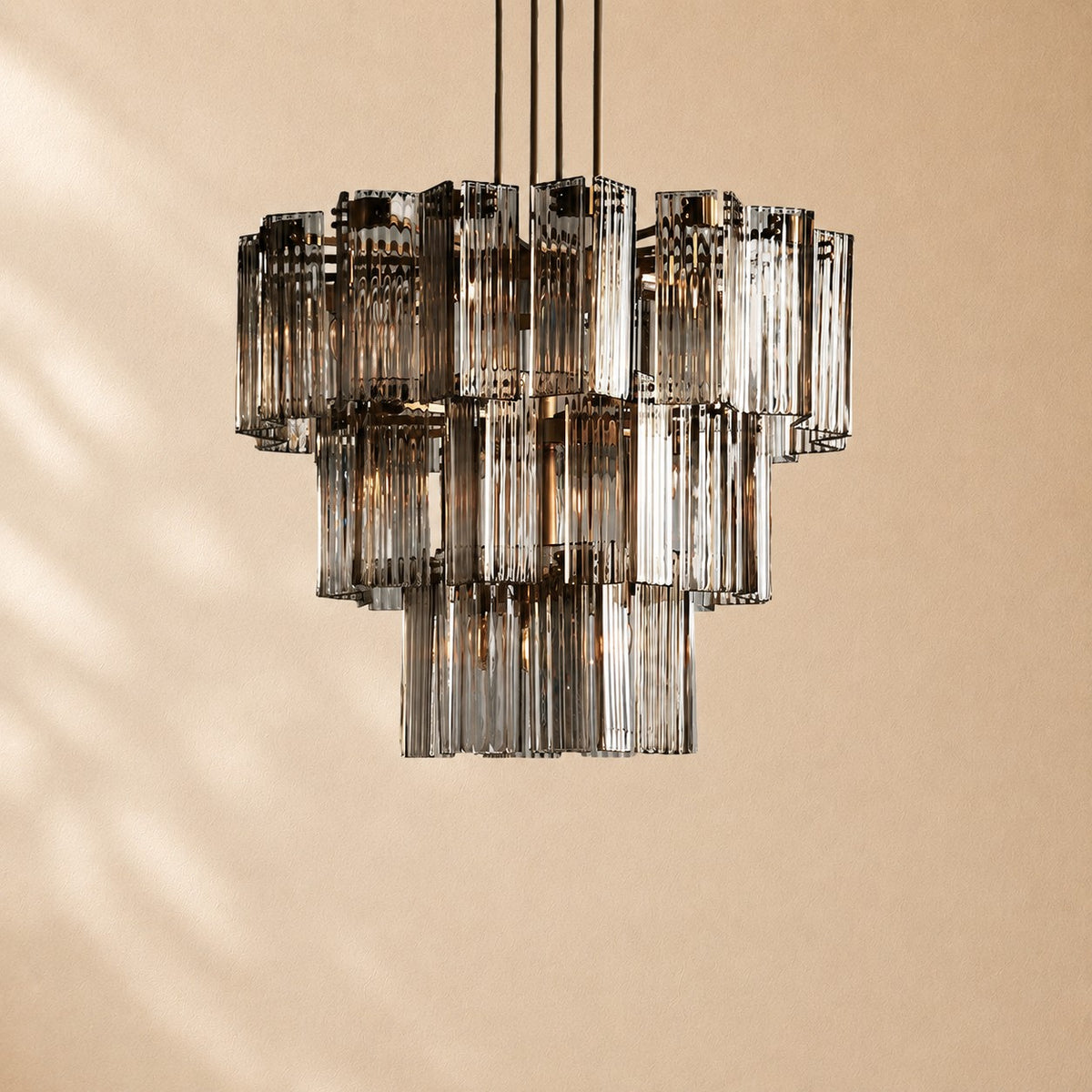 Norris Art Glass Round Chandelier 38"