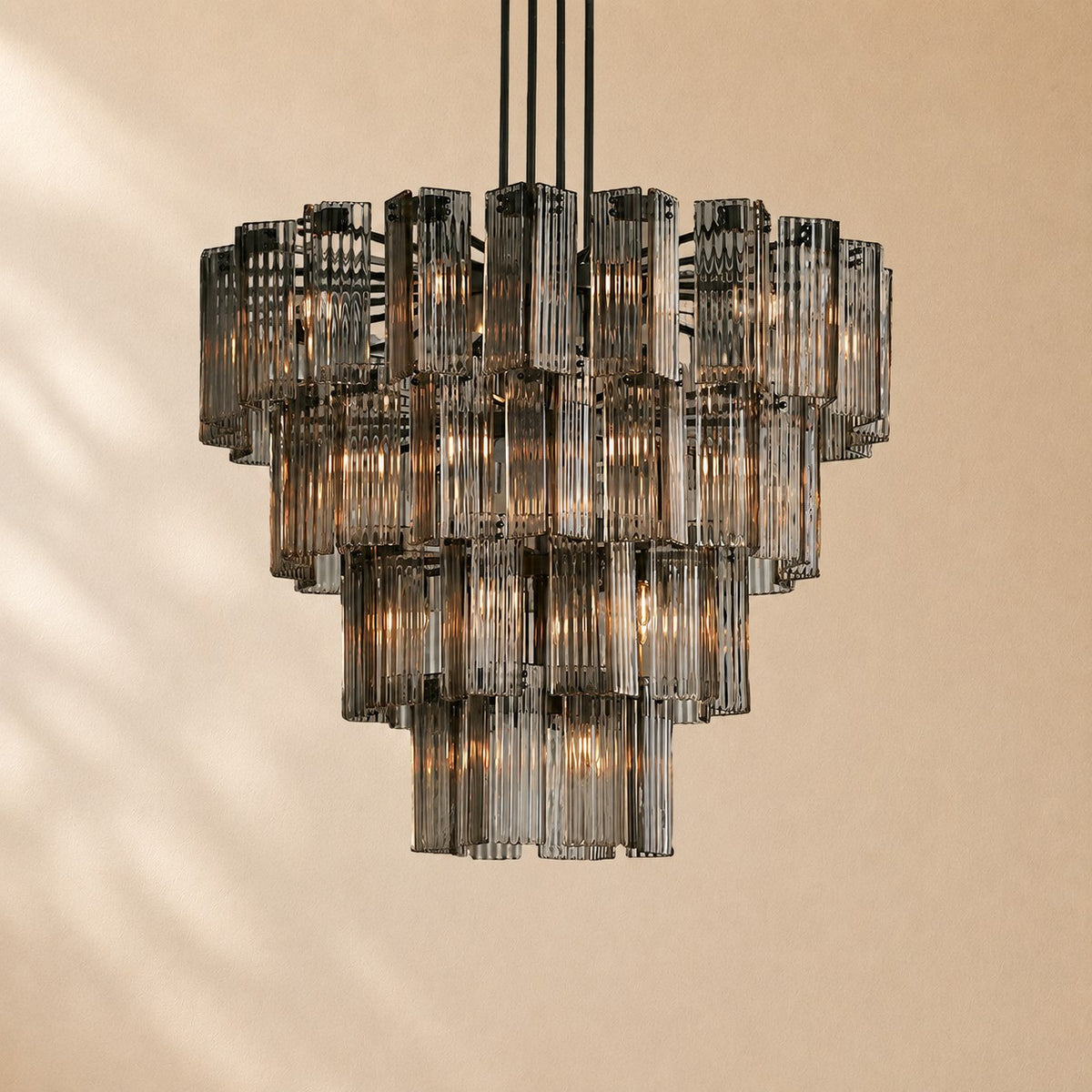Norris Art Glass Round Chandelier 48"