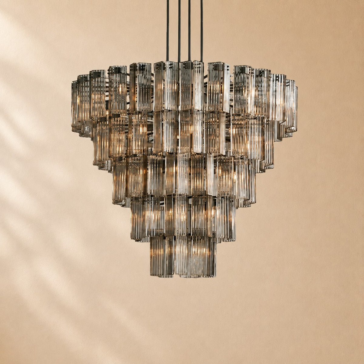 Norris Art Glass Round Chandelier 60"