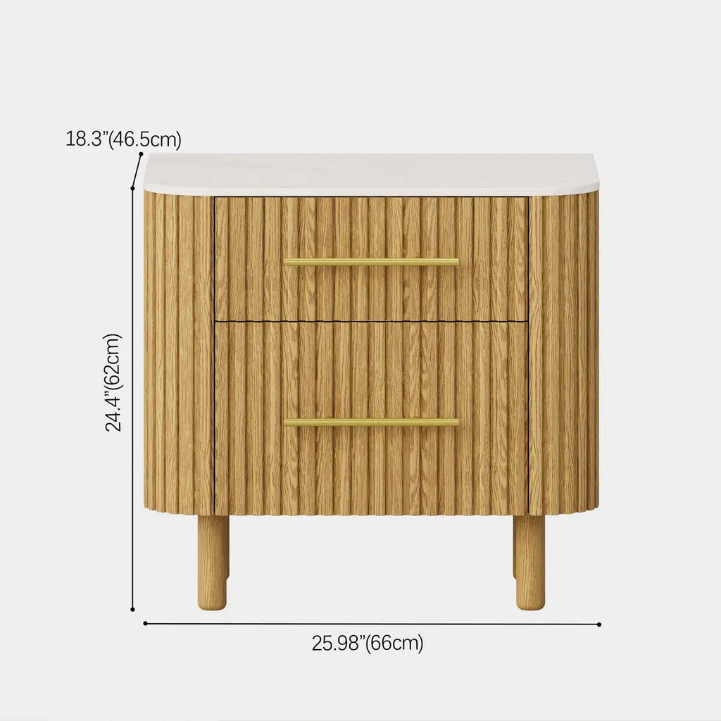 Nova Fluted Solid Oak Nightstand