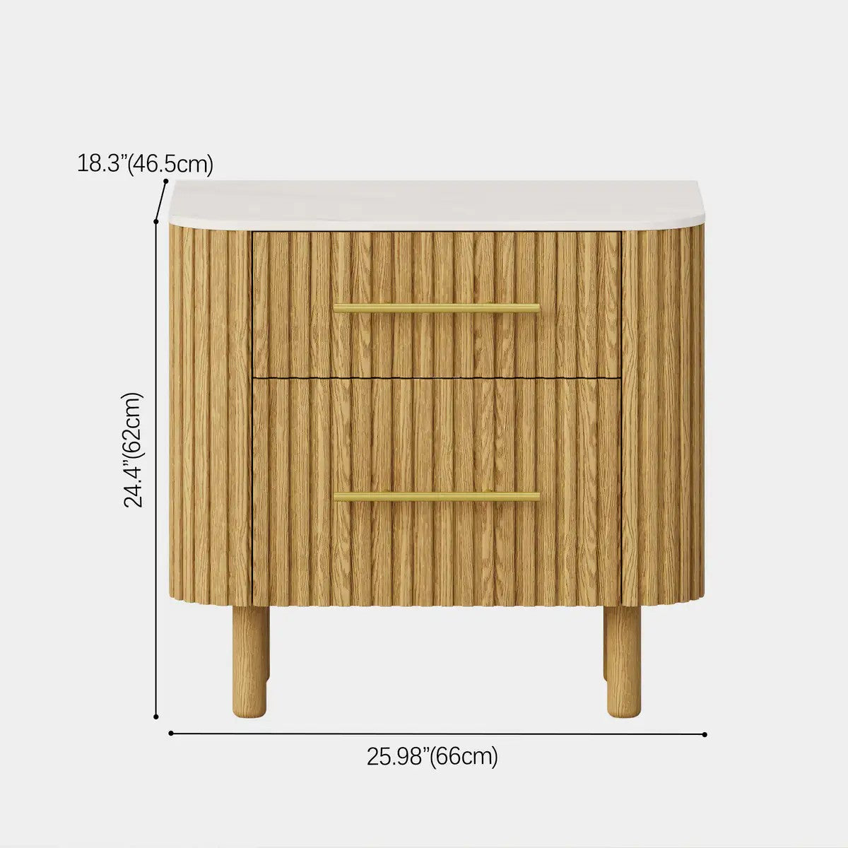 Nova Fluted Solid Oak Nightstand