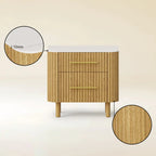 Nova Fluted Solid Oak Nightstand