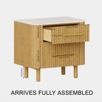 Nova Fluted Solid Oak Nightstand