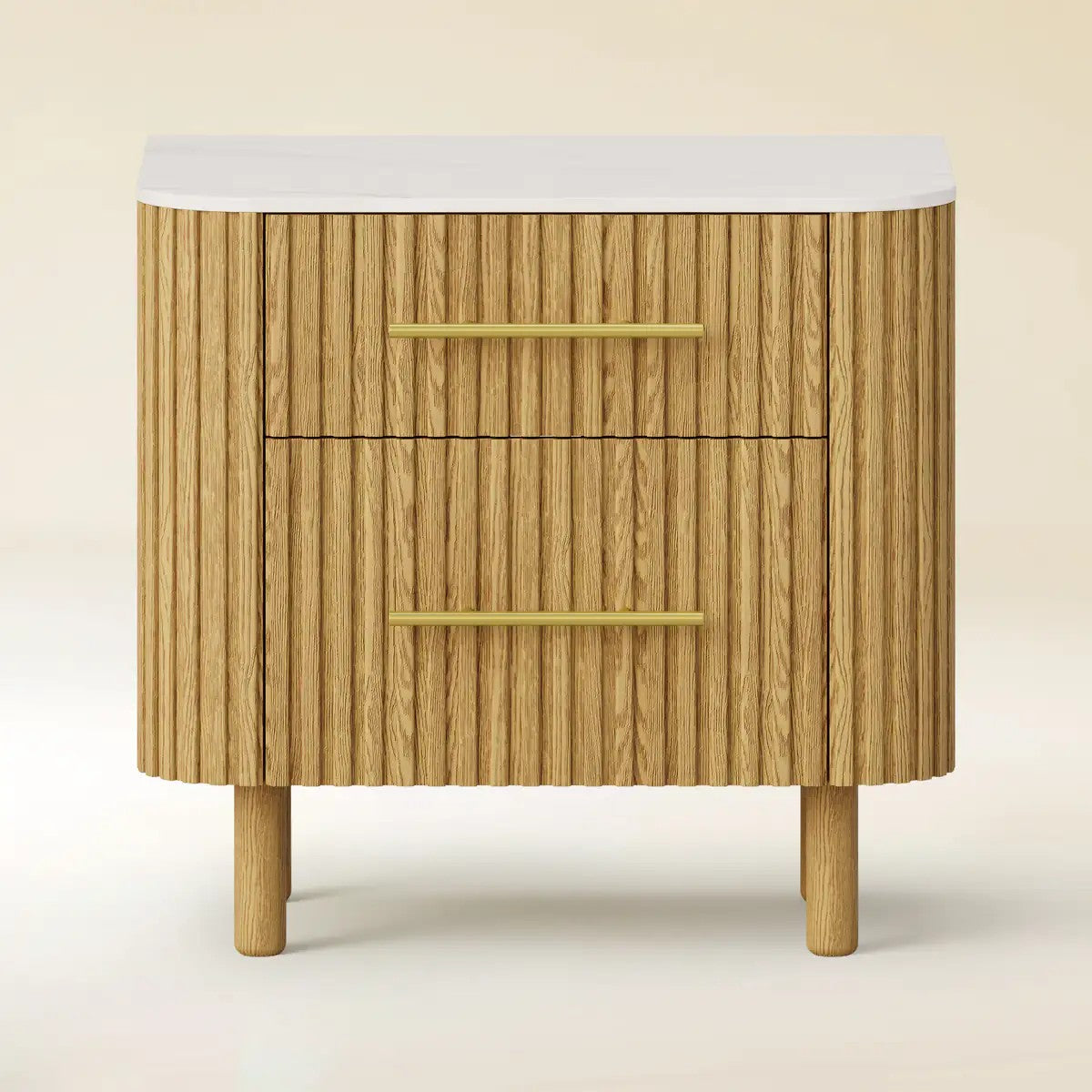 Nova Fluted Solid Oak Nightstand