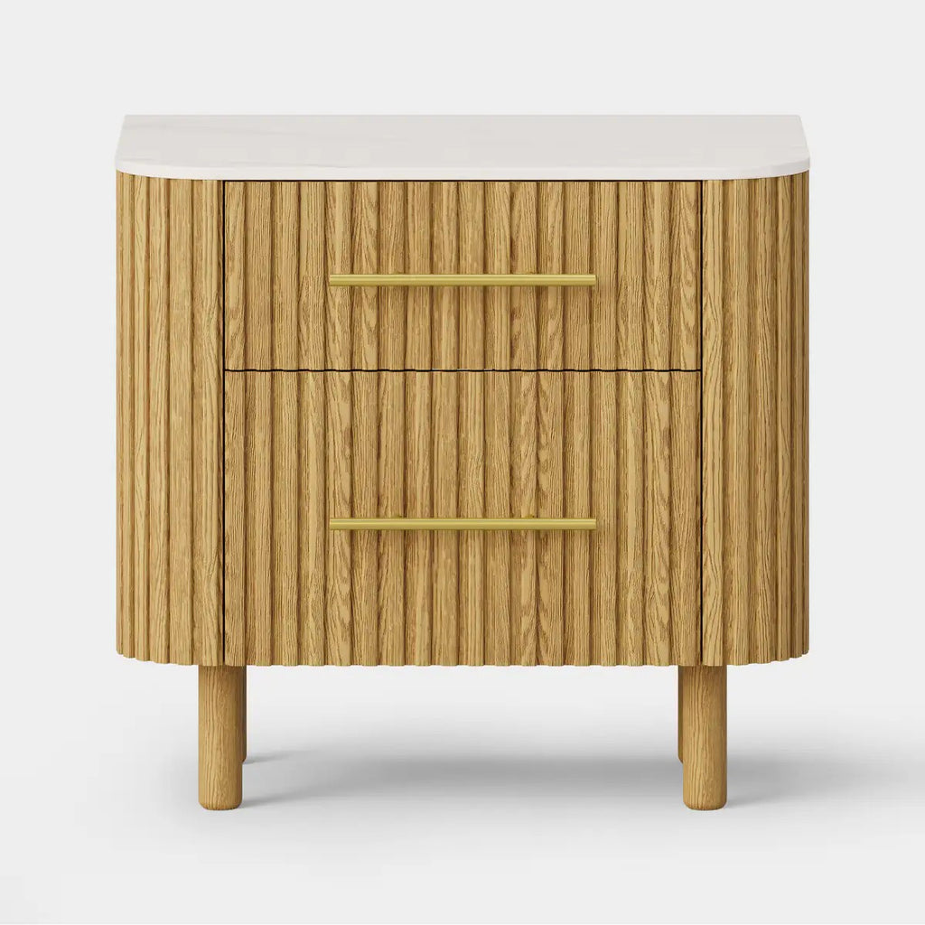 Nova Fluted Solid Oak Nightstand