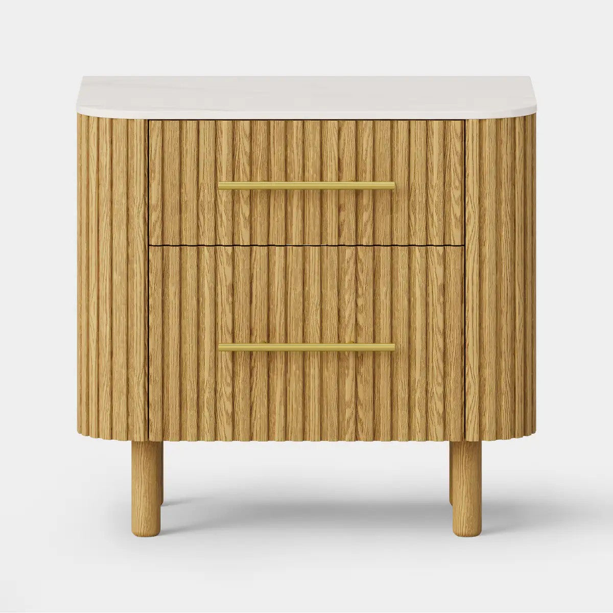 Nova Fluted Solid Oak Nightstand