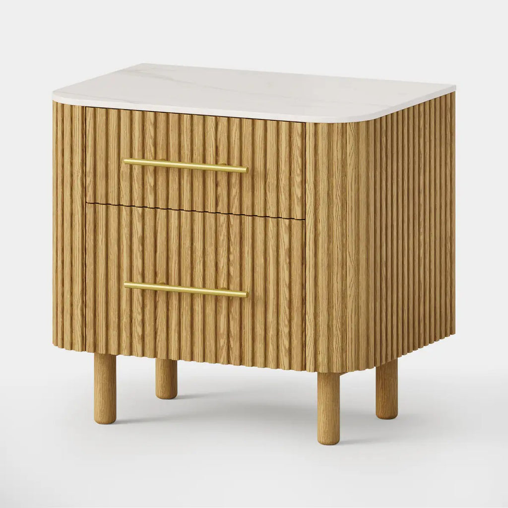 Nova Fluted Solid Oak Nightstand