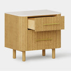 Nova Fluted Solid Oak Nightstand