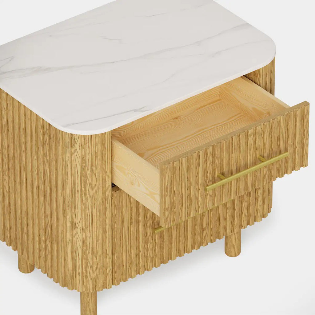 Nova Fluted Solid Oak Nightstand
