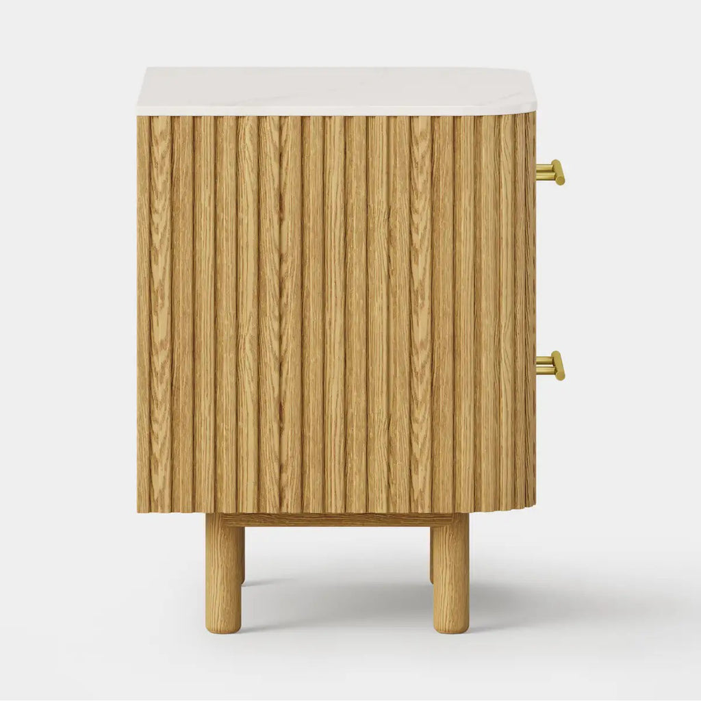 Nova Fluted Solid Oak Nightstand