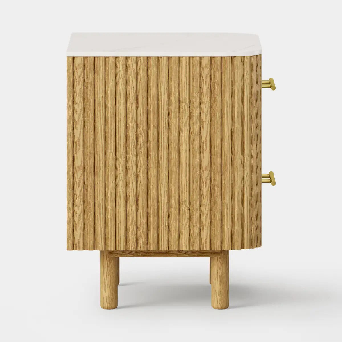 Nova Fluted Solid Oak Nightstand