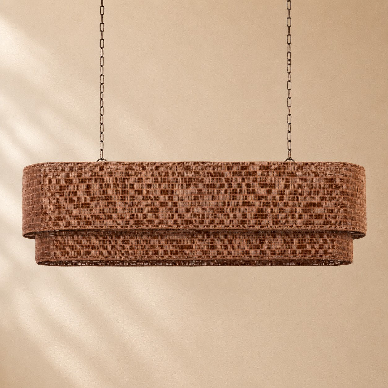 Penn Rattan Linear Chandelier