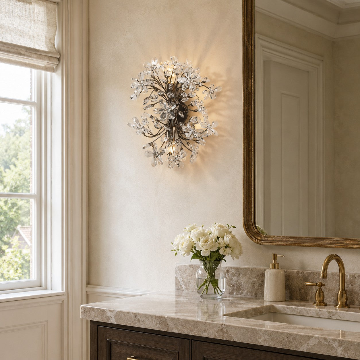 Susan Crystal Blossom Wall Sconce