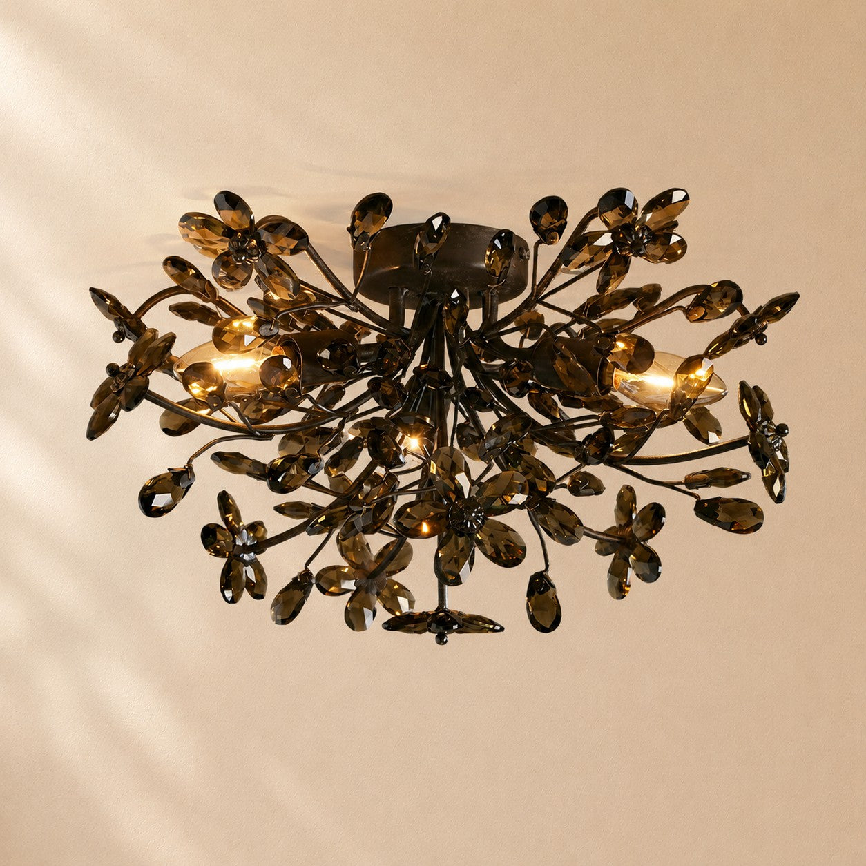 Susan Crystal Floral Flush Mount