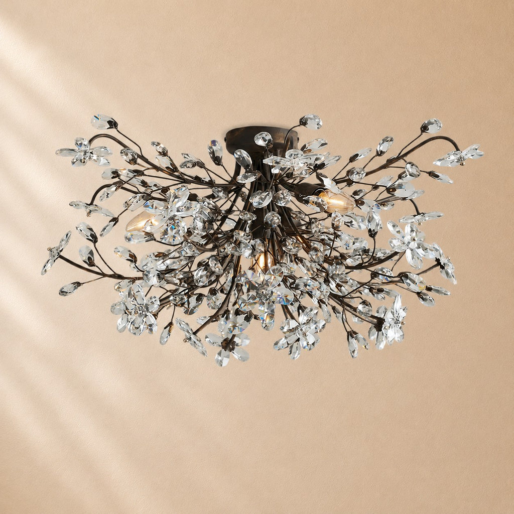 Susan Crystal Floral Flush Mount