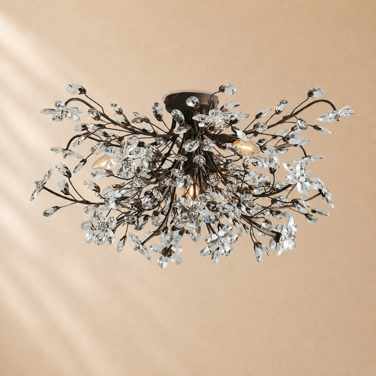 Susan Crystal Floral Flush Mount