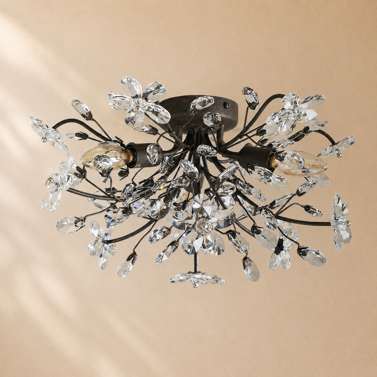 Susan Crystal Floral Flush Mount