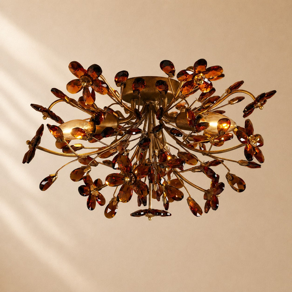 Susan Crystal Floral Flush Mount