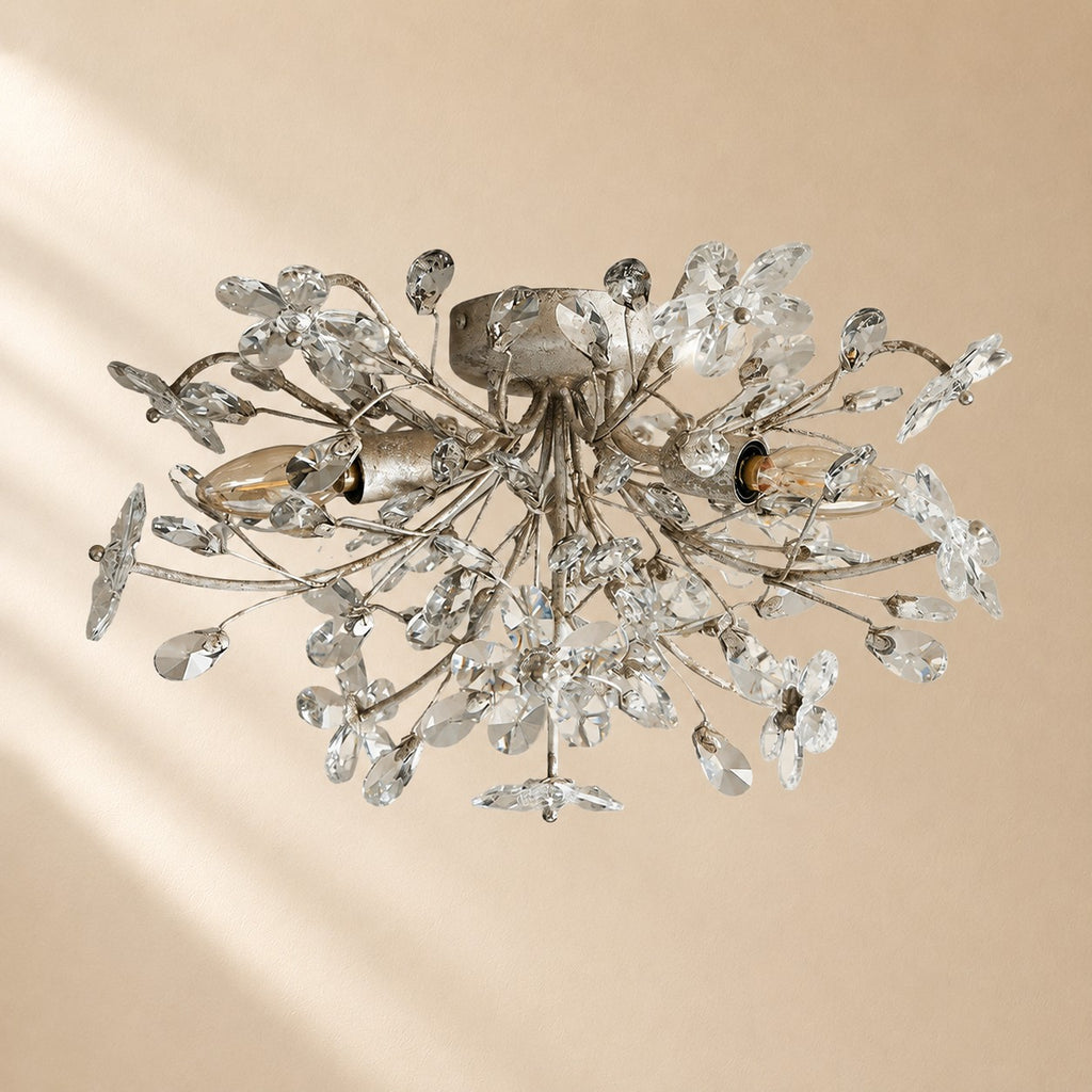 Susan Crystal Floral Flush Mount
