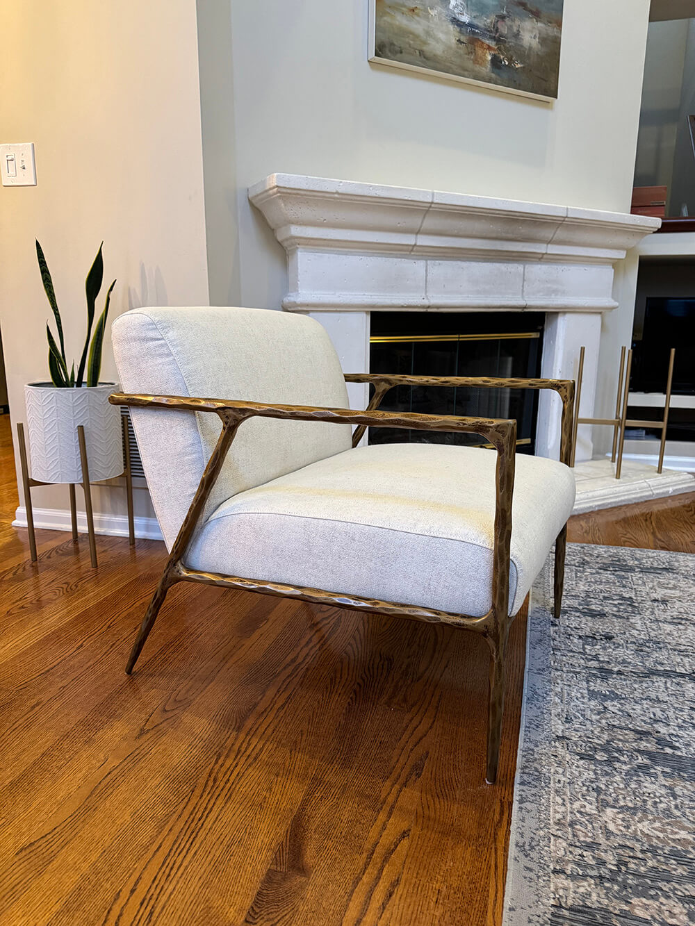 Aurelia Forge Retro Silver Iron Frame  Armchair