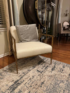 Aurelia Forge Retro Silver Iron Frame  Armchair