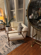 Aurelia Forge Retro Silver Iron Frame  Armchair