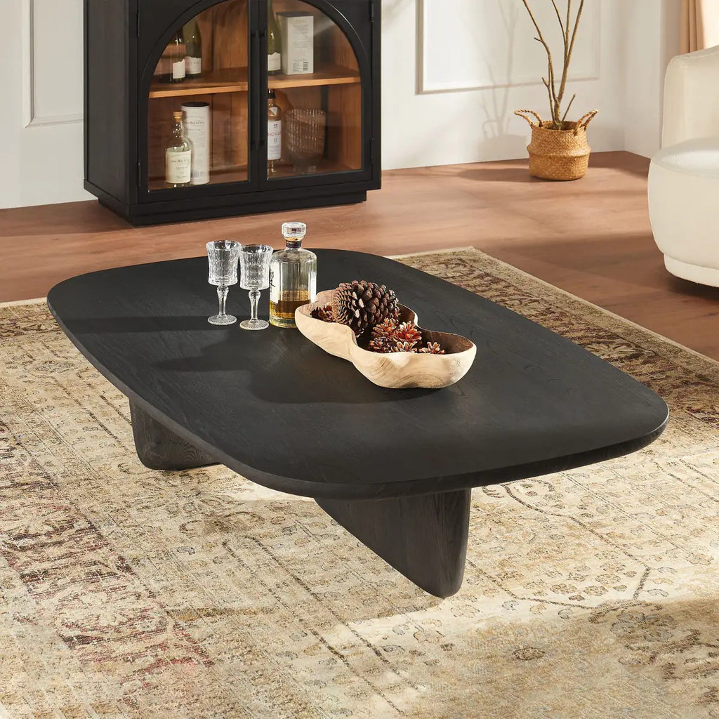Veyrah Sculptural Solid Wood Coffee Table