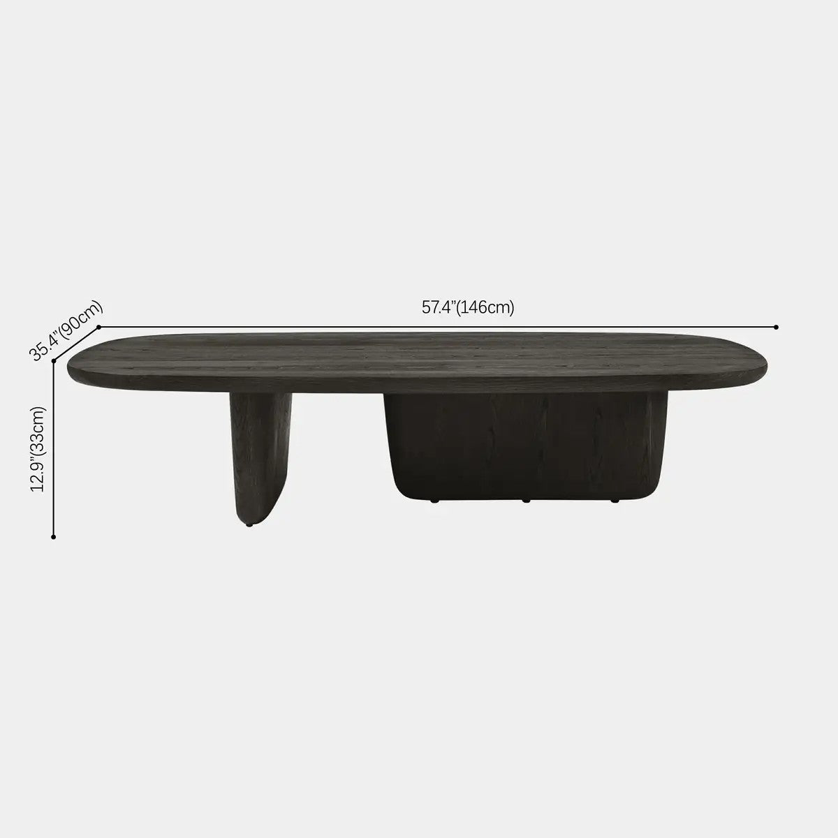Veyrah Sculptural Solid Wood Coffee Table