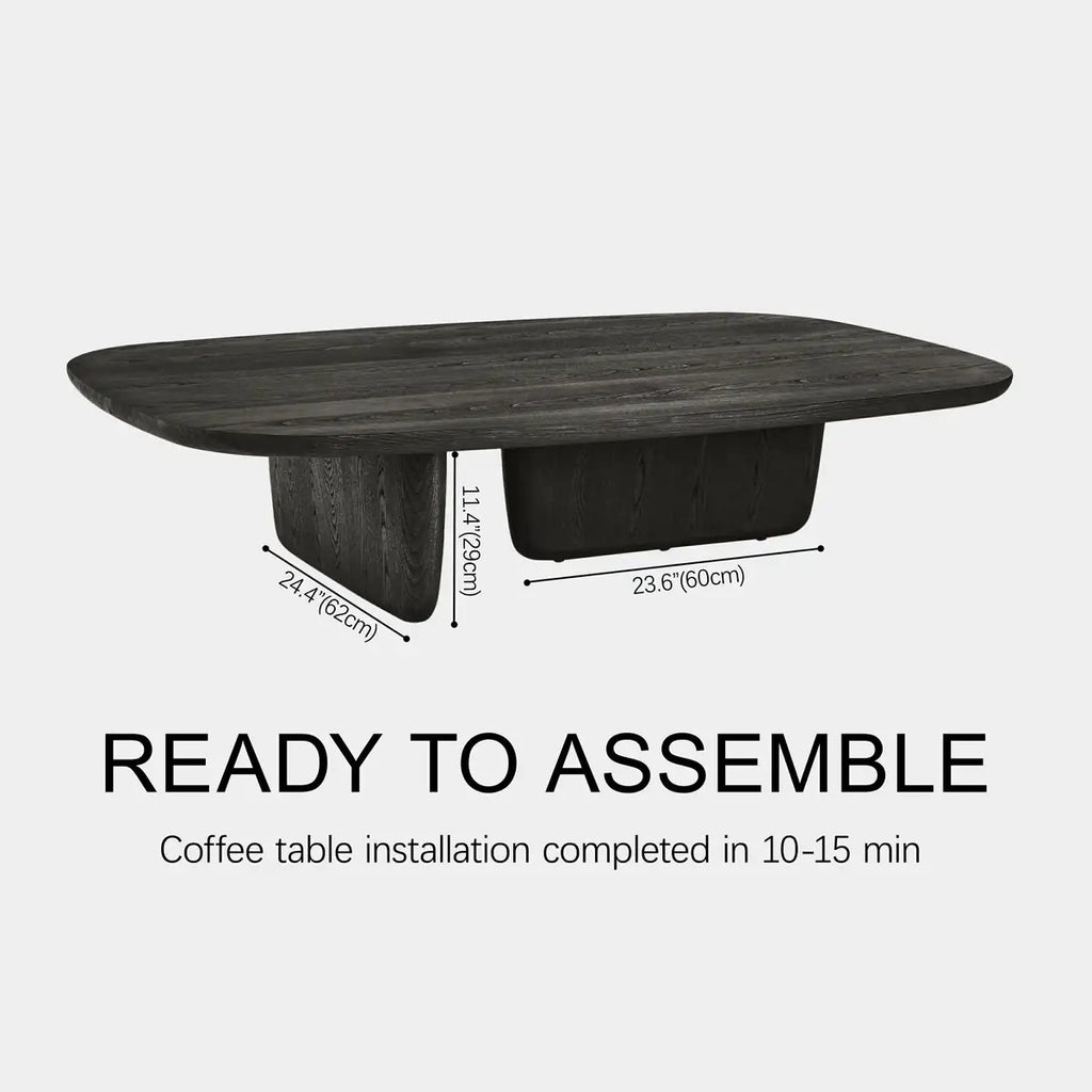 Veyrah Sculptural Solid Wood Coffee Table