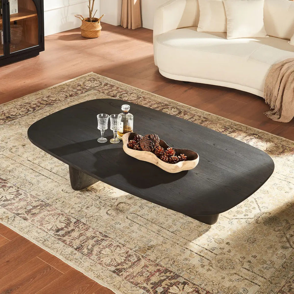Veyrah Sculptural Solid Wood Coffee Table
