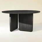 Veyrah Sculptural Solid Wood Round Dining Table