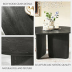 Veyrah Sculptural Solid Wood Round Dining Table