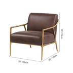 Aurelia Forge Brown Leather Accent Chair