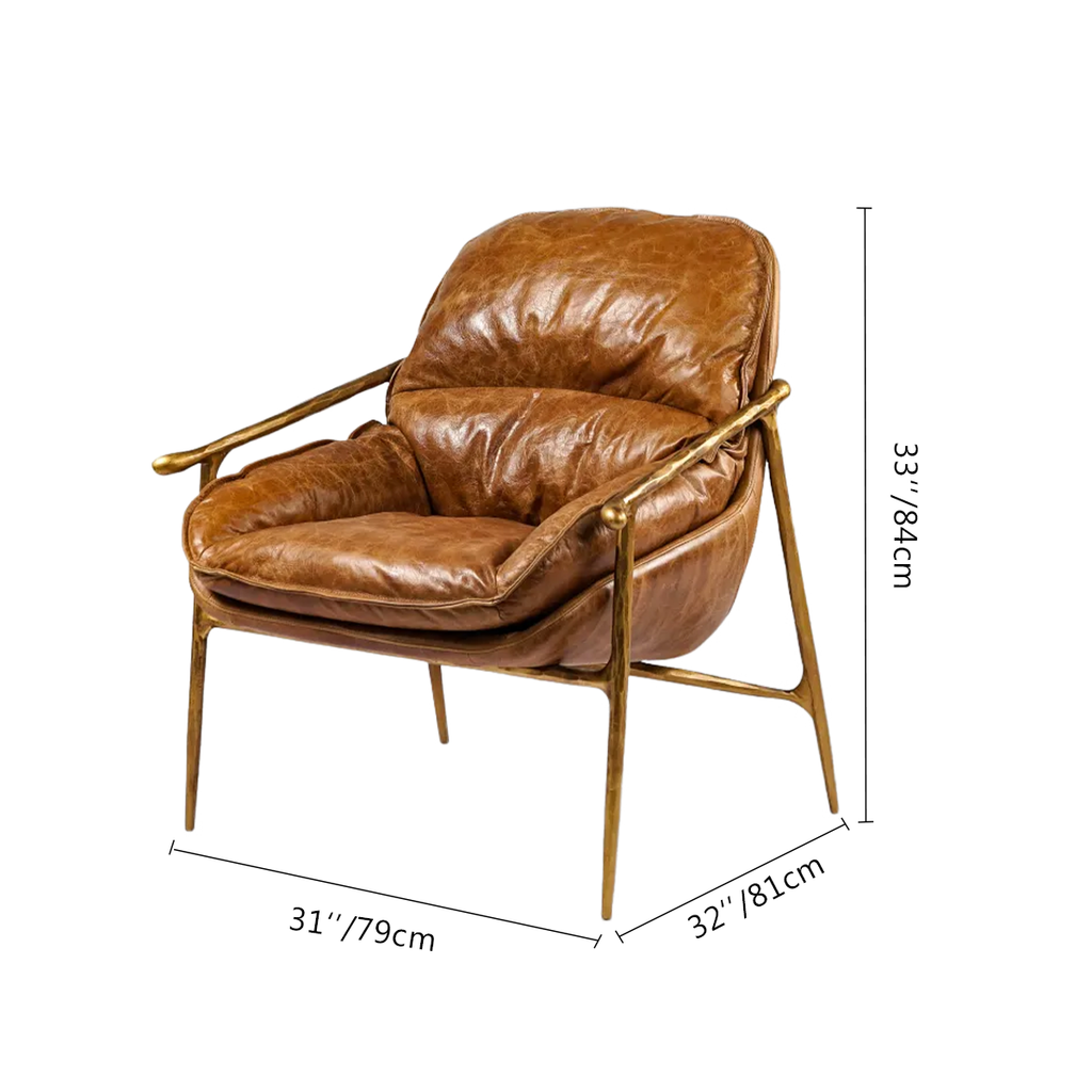 Aurelia Forge Brown Leather Accent Chairs