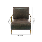 Aurelia Forge Genuine Brown Leather Accent Chair