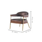 Aurelia Forge Brown Leather Lounge Armchair